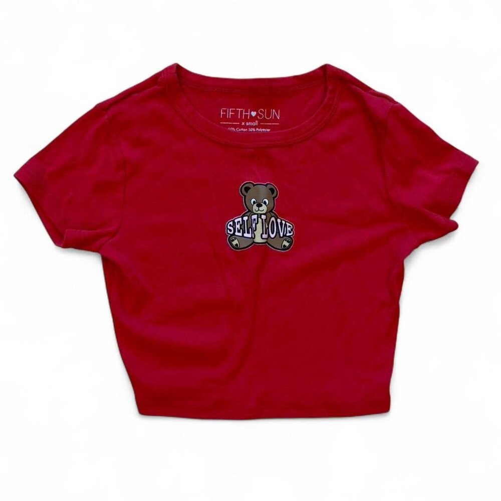 Red crop top baby tee